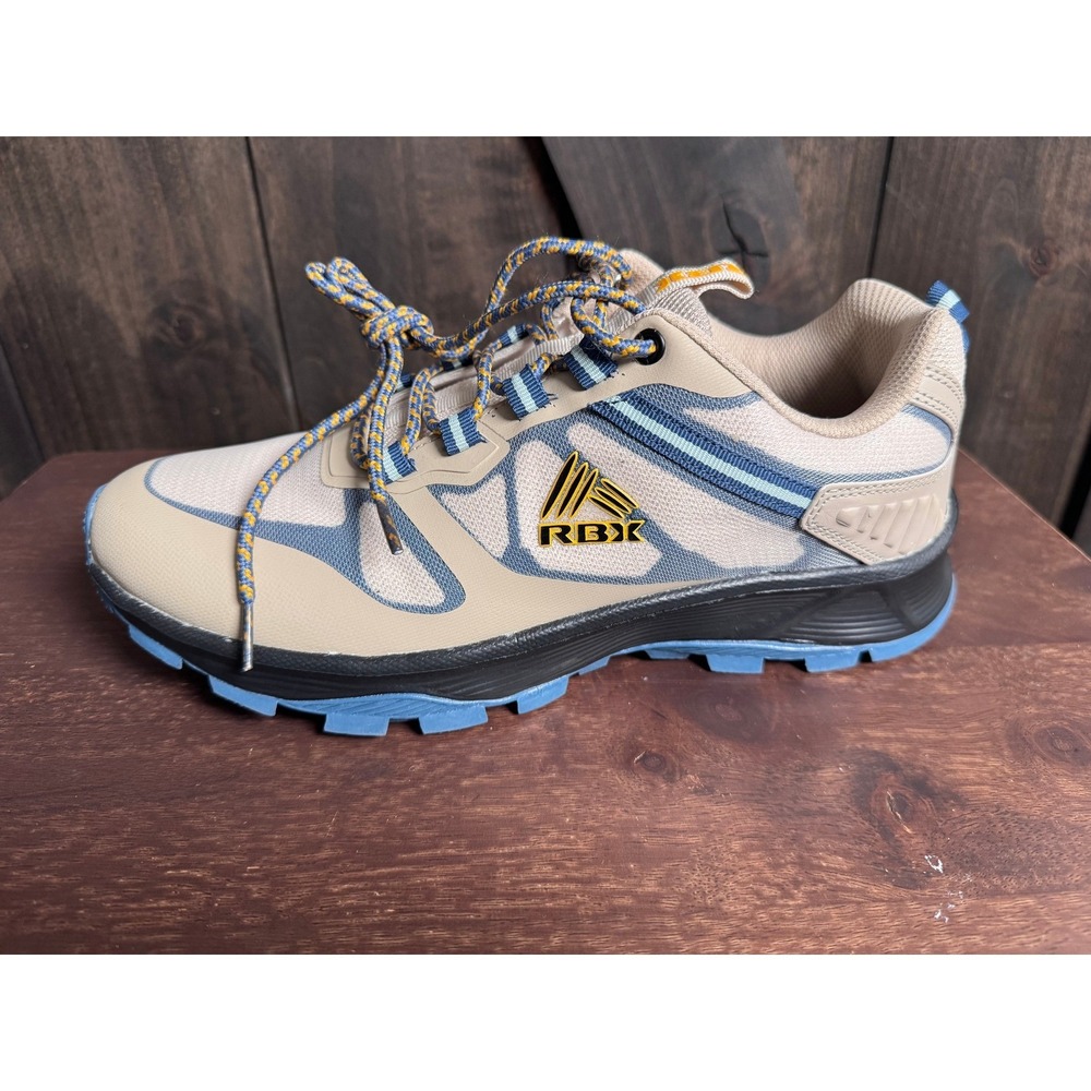 NEW‎ RBX Men's Tan Blue Trail Running Shoes Sneakers Size 10
